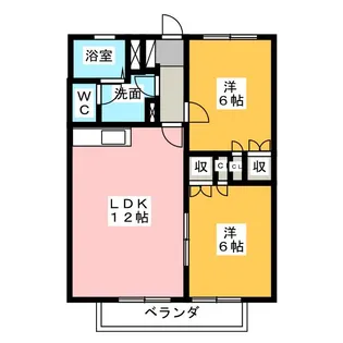 パステルガーデン石井B棟【2階】の間取り