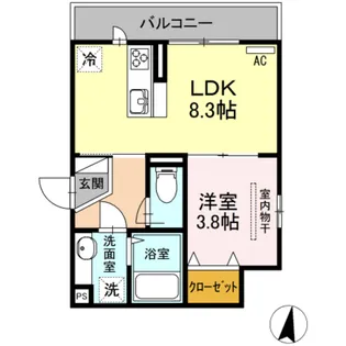 セジュール広島萬象園【1階】の間取り