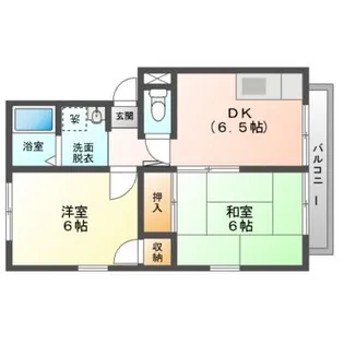 ガーデンハイツ小林1号・2号【2階】の間取り