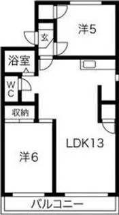 五平ハイツB【2階】の間取り
