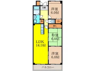 ラ・ミュ-ル北春日丘【1階】の間取り