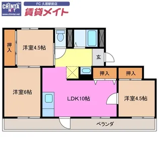 ヴィラナリー津 A棟【1階】の間取り