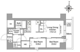 コンフォリア・リヴ南品川【5階】の間取り