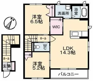 T’Sハウス A棟【2階】の間取り