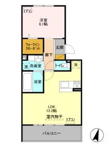 埼玉県鶴ヶ島市大字上広谷【アパート】の間取り