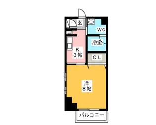 1Kの間取り画像