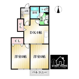 2DKの間取り画像