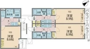 カインドネス町田III【1階】の間取り