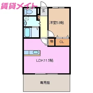 コーキア神楽【1階】の間取り