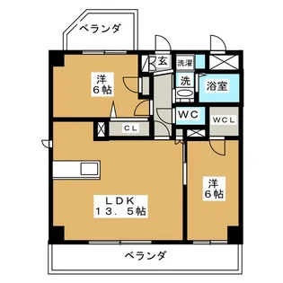 クレド城見通【9階】の間取り