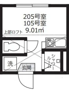 東京都江戸川区東小岩5【アパート】の間取り