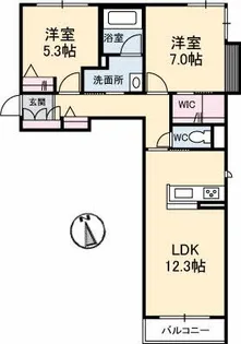 シュロス松縄【2階】の間取り