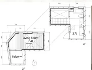 ときわ台のアパートメント【3階】の間取り