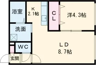 ボヌール美園【4階】の間取り