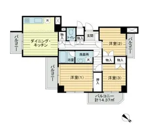 東京都江戸川区平井5【マンション】の間取り