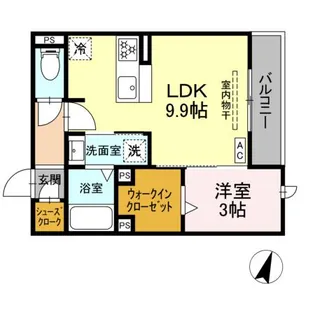 (仮称)D-ROOM二之宮【3階】の間取り