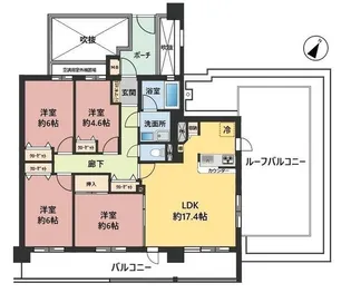 レクセルマンション淵野辺第2【6階】の間取り