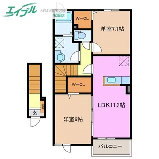 ベル ヴィラージュ B【2階】の間取り