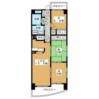 ハイフラッツ213【8階】の間取り