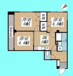 ヒルズガーデン東雪谷【3階】の間取り