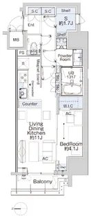 ベルファース蒲田West【4階】の間取り