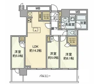 MID TOWER GRAND【24階】の間取り