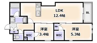 ウェルスクエア山坂【1階】の間取り