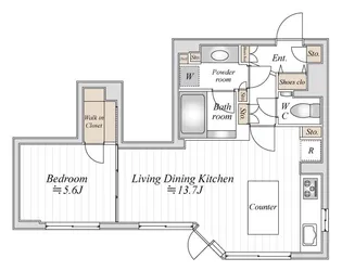 ドゥーエ銀座イーストI【11階】の間取り