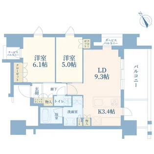 シエリア王子【2階】の間取り