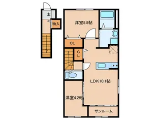 ティーノ フェリーチェ 33【2階】の間取り