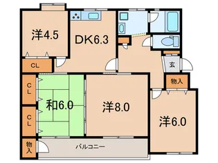 新原町田グリーンハイツD7棟【5階】の間取り