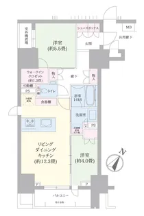 ザ・パークワンズ日本橋人形町【3階】の間取り
