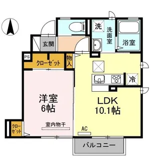 ハッピー神野【1階】の間取り