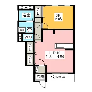 ピアヴィレッジ【1階】の間取り