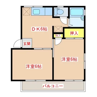 フレグランススリーゼ B棟【2階】の間取り