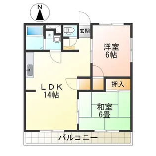 晃七第三マンション【2階】の間取り
