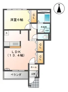 リバージュ中町【1階】の間取り