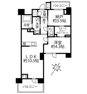 クリオラベルヴィ横濱サウス【5階】の間取り