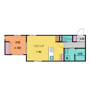 オーロラ天神【1階】の間取り