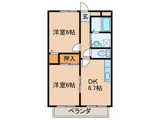 パセオ西府 弐番館【1階】の間取り