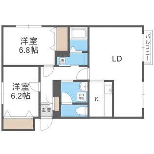 クチュール伏古公園A【3階】の間取り