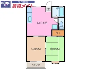 ジュネス二重池【2階】の間取り