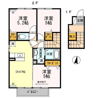 ボナール A棟【2階】の間取り