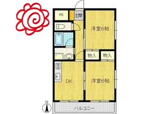 サンハイツ高井田【1階】の間取り
