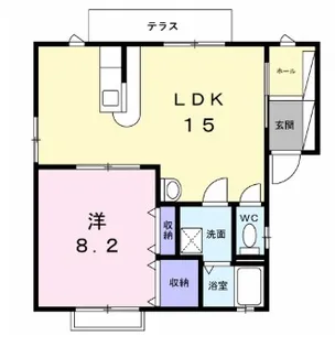 メゾンみやびB【1階】の間取り