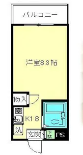 北町マンションK-1【1階】の間取り