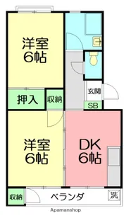 鶴巻ハイツA棟【2階】の間取り