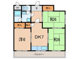 サニーライフ住吉【2階】の間取り