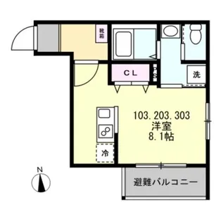 ベイルームリサータ大和【1階】の間取り