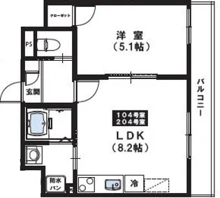 Maison Calme【2階】の間取り